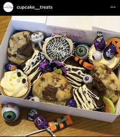 a box filled with lots of halloween treats