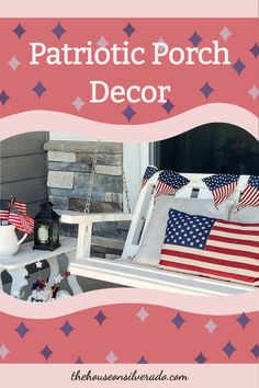 patriotic porch decor with stars and stripes