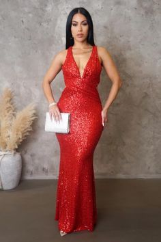 Magnolia Collection: Night To Remember Red Sequined Dress  Beautifully Cut Closure: Zip-Up back and hook Fabric:  100% Polyester Fully Lined  Maxi - Long Dress Would make a beautiful prom dress. High Quality LuxurieMarie.com Beautiful Prom Dress, Scene Dress, Magnolia Collection, Bridal Party Outfit, Sequined Dress, Beautiful Prom Dresses, Women Wedding Guest Dresses, Red Carpet Dresses, Party Dresses For Women