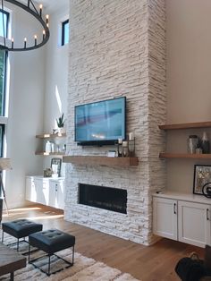 the living room is clean and ready to be used as a home theater or entertainment center