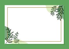 a square frame with green leaves on the edges and gold trimmings around it