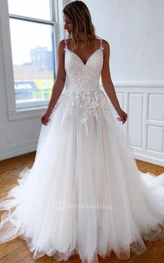 Wedding Dresses Spaghetti Strap, Princess Vintage, Open Back Wedding Dress, 2016 Wedding, Back Wedding Dress, Wedding Dress Train, Backless Wedding