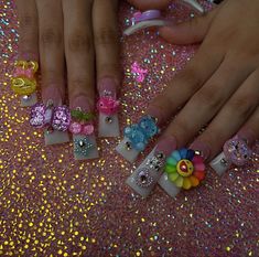 Birthday Duck Nails, Duck Tips, Kawaii Duck, Multicolored Nails