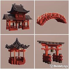 Asian Bridge Minecraft, Japanses Houses Minecraft, Japanese Style Builds Minecraft, Japanese Minecraft Banner Designs, Demon Slayer Minecraft Builds, Minecraft Japanese Bedroom, Japanese Pagoda Minecraft, Cool Builds In Minecraft, Minecraft Japanese Builds Easy