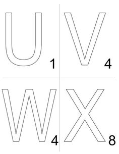 the letter u is made up of four different lines