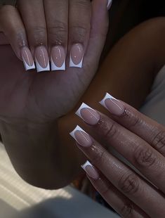 White Tip Acrylic Nails, French Tip Acrylic Nails, Work Nails, French Acrylic Nails, Classy Acrylic Nails, Short Square Acrylic Nails, Nails White, Acrylic Nails Coffin Pink, White Tip