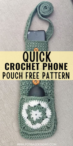 Handcrafted crochet phone case in a cozy, snug design, showcasing intricate stitch detail that offers both style and protection for your device. Sunflower Granny Square Pattern, Crochet Phone Pouch, Trendy Crochet Bag, Crochet Zig Zag, Crochet Small Bag, Basic Granny Square