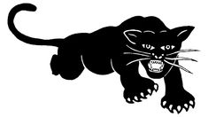 a black and white drawing of a panther