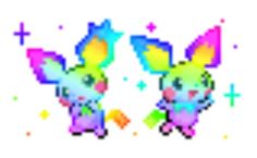 an image of two pixelated pokemons with different colors