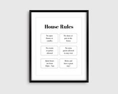 This fillable Airbnb house rules sign is a great way to simplify Airbnb hosting and save you the headache of an unsatisfactory guest rental. Help bring ease to you and your guests by displaying the house rules in the entry way or living room of your short-term rental. Type in your own instructions with ease using this simple fillable Airbnb PDF template. Download and print this template as many times as you need! Airbnb Rules For Guests, House Rules Printable, Airbnb Guest Rooms, Airbnb Bathroom, Renting Out Your House, House Rules Sign, Airbnb Hosting, Rent Apartment