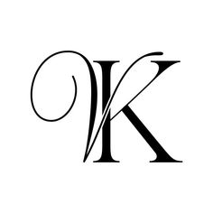 the letter k is shown in black and white