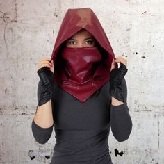 We've adapted and modified our bestselling Assassin hood to bring you the Devil hood! Gloves pictured also available here: https://sichoods.etsy.com/listing/1757829480 Features include: - Integrated mask that sits away from the face for comfort and style. - Straight profile to the hood (no peak). - More tailored silhouette (not as deep/ big as our Assassin hoods)  - Super soft vegan leather lined with single jersey cotton - Quilted version also available, which includes a elastic adjuster for th Assassin Hood, Ninja Assassin, Punk Festival, Leather Hoodie, Tech Wear, Red Mask, Gothic Punk, Costume Cosplay, Costume Hats