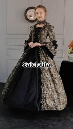 This vintage Victorian Dress made of elegant and high quality coffee floral cotton and thick satin on the center of the skirt . The dress has long sleeves and decorate with bow and long black lace，And it has poly lace-up on the back and front to shape body well , and can adjust the bust and waist well, Flowing wide sweep skirt. This dress is perfect for Halloween, Venice Carnival,Cosplay,Reenactments, Photograph, stage performance, Themed Events etc. Search Item "14694" on Salelolita . Elegant Long Sleeve Costumes For Cosplay Events, Elegant Long Sleeve Costume For Cosplay Events, Elegant Black Costume For Fancy Dress, Elegant Black Fancy Dress Costume, Elegant Halloween Theater Costumes, Long Sleeve Victorian Dress For Halloween Cosplay, Victorian Long Sleeve Dress For Halloween Cosplay, Gothic Victorian Dress With Long Sleeves For Fancy Dress, Gothic Long Sleeve Victorian Dress For Fancy Dress