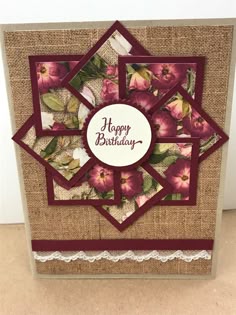 a card with flowers on it and the words happy birthday