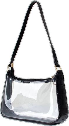 Clear Rectangular Shoulder Bag For Daily Use, Rectangular Shoulder Bag With Clear Strap For Daily Use, Clear Handheld Shoulder Bag For Daily Use, Handheld Clear Shoulder Bag For Daily Use, Clear Square Shoulder Bag For Everyday, Rectangular Shoulder Bag With Clear Strap For School, Rectangular School Shoulder Bag With Clear Strap, Square Clear Shoulder Bag For Everyday Use, Black Rectangular Shoulder Bag With Clear Strap