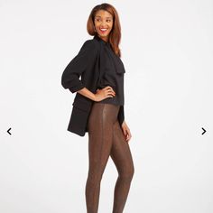 Spanx Leggings Xs Never Used Chic Tights For Night Out In Fall, Elegant Fall Leggings, Tight Legwear For Night Out In Fall, Tight Legwear For Fall Night Out, Brown Fitted Leggings For Night Out, Fitted Brown Leggings For Night Out, Tight Leggings For Night Out In Fall, Elegant Leggings For Night Out In Winter, Chic Tight Winter Leggings