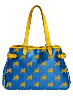 Inner Vibe Wear's Sigma Gamma Rho Shoulder Bag has fashion and functionality all rolled into one. With its adjustable side gussets and roomy capacity, it is perfect for taking to the office or going shopping. The royal blue canvass of the bag is adorned with yellow poodles with your Sorority Greek letters placed within the design while within the bag the message I Am A RHOyal Poodle is displayed. Matching detachable wallet is also included.Size: Bag Height 8.3" Bag Depth 3.9" Bag Length 9.1"Stra Luxury Blue Canvas Bag, Blue Coated Canvas Shoulder Bag For Daily Use, Luxury Blue Canvas Shoulder Bag, Blue Coated Canvas Shoulder Bag For Everyday Use, Blue Coated Canvas Satchel Bag, Blue Coated Canvas Satchel, Blue Coated Canvas Bags For Errands, Blue Coated Canvas Bag For Errands, Blue Canvas Shoulder Bag With Dust Bag