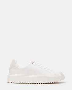 CATCHER White Suede Low-Top Lace-Up Sneaker | Women's Sneakers – Steve Madden Classic White Platform Sneakers With Textured Sole, White Platform Sneakers With Contrasting Heel For Streetwear, Modern White Platform Sneakers With Contrasting Heel, White Leather Skate Shoes With Contrasting Heel, White Leather Skate Shoes With Contrasting Heel Counter, Classic High-top Sneakers With Contrasting Heel Counter, High-top Platform Sneakers With Contrasting Heel, High-top Platform Sneakers With Contrasting Heel Counter, Casual Low-top Platform Sneakers With Contrasting Heel