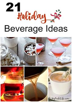 holiday beverage ideas that are perfect for any type of party or celebration, including drinks and snacks