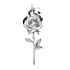 a black and white rose tattoo design