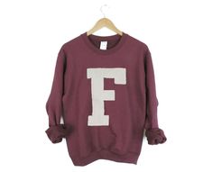 New Big Stitched Varsity Letter Crewneck Sweatshirt // Size - Etsy School Spirit T-shirt With Letter Embroidery For Fall, Fall School Spirit T-shirt With Letter Embroidery, Fall Varsity T-shirt With Lettering, Varsity Style Fall T-shirt With Letter Print, Varsity T-shirt With Letter Print For Fall, Winter Crew Neck Top With Letter Patch, Letter Patch Crew Neck Sweatshirt For Fall, Fall Crew Neck Sweatshirt With Letter Patch, Fall Letter Patch Crew Neck Sweatshirt