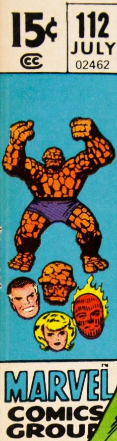 an old comic book cover with the thing man on it