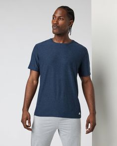 The Strato Tech Tee is the softest piece of workout apparel on the planet, doubling as your go-to t-shirt. With next-level comfort, our softest performance knit is moisture wicking. | Vuori Strato Tech T-Shirt / Tee | Navy Heather | Small Vuori makes premium performance apparel inspired by the active Coastal California lifestyle; an integration of fitness, surf, sport, and art. Breaking down the boundaries of traditional activewear, we are a new perspective on performance apparel. Coastal California, California Lifestyle, Tech T Shirts, Blue Tee, Heather Blue, Performance Outfit, Mens Navy, New Perspective, S Models