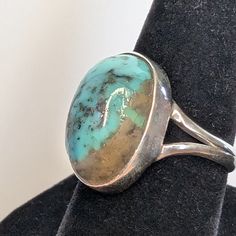 Natural Turquoise S925 Sterling Silver Handmade Ring Size 10 Nwot Spiritual Sterling Silver Turquoise Gemstone Ring, Spiritual Sterling Silver Turquoise Ring With Large Stone, Bohemian Sterling Silver Turquoise Ring With Eco-friendly Gemstones, Nickel-free Sterling Silver Turquoise Ring, Horse Ring, Unique Nickel-free Sterling Silver Turquoise Ring, Costume Rings, Princess Ring, Diamond Heart Ring