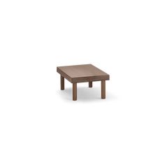 a square wooden table on a white background