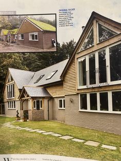 an advertisement for a new home in the country with pictures of windows and sidings