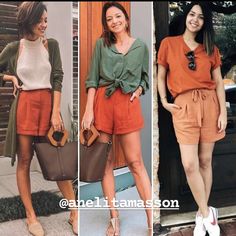 Terracotta Shorts Outfit, Looks Com Short, California Outfits, Mix Style, Summer Fashion Outfits, Estilo Boho, Colourful Outfits, Mom Style