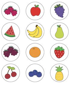 an image of fruits and vegetables in circles