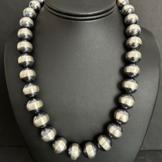 16mm Sterling Silver Pearls Bead Necklace. 16 Inch. Best Offers Accepted! 16 Inch Necklace, Necklace Extender, Beaded Necklaces, Silver Pearls, Silver Turquoise, Turquoise Sterling Silver, How To Make Beads, Bead Necklace, Chain Styles