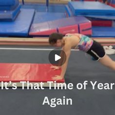 a person on a mat with the words it's that time of year again again