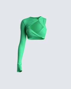 Sometimes a pop of color is all you need 💚 This fitted top is made from a stretch jersey fabric, and complete with cut-out front detailing, a twist bandeau, and a V-neck for a look that's guaranteed to make them all green with envy 😙 White Corset Dress, Madison Beer Outfits, Streetwear Inspiration, Future Of Fashion, Green Jersey, Welcome To The Future, Green Mini Skirt, Fashion Design Collection