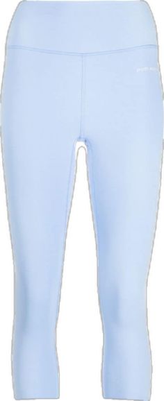 Blue Elastane Activewear For Spring, Fitted Blue Capri-length Leggings, Stretch Light Blue Leggings For Spring, Blue Stretch Capri Length Leggings, Blue Stretch Capri-length Leggings, Blue Stretch Capri Leggings, Blue Sporty Stretch Capris, Sporty Stretch Blue Capris, Blue Elastane Leggings For Spring