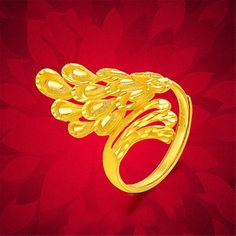 Enhance your manicure with a touch of sparkle when you don this 24k gold-plated bypass ring boasting a filigree peacock design for an ornate style. 0.79" W x 0.94" H 24k gold-plated copper Gold Rings With Peacock Design For Gift, Gold Rings With Peacock Design, Phoenix Ring, Bypass Ring, Peacock Design, Ring Women, Peacock Feather, Tape Measure, Celebrity Weddings