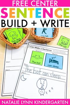 the free printable sentence build and write worksheet for kids to practice their writing skills