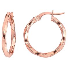 Convey your chic sense of style whenever you don these Stella Grace twisted hoop earrings. Convey your chic sense of style whenever you don these Stella Grace twisted hoop earrings. Diameter: 19 mm Backings: clip-on Metal: 10k rose gold Finish: polished Packaging: boxed Please note, due to the high value of this item, a signature may be required upon delivery. Size: One Size. Color: Pink. Gender: female. Age Group: adult. White Topaz Earrings, Twisted Hoop Earrings, Solitaire Earrings, Black Sapphire, Ruby Earrings, Topaz Earrings, Cartier Love Bracelet, Circle Earrings, Jewelry Earrings Hoops