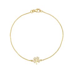 Our signature lucky clover charm is handcrafted in 18-karat gold, punctuated with white diamonds and fixed to a delicate gold link chain. A timeless design that is iconic to our brand (and a symbol of good luck), this bracelet has the classic appeal of a wear-forever piece. Wear yours alone or layered for a look we love. Bracelet measures 6.5 inches in length Clover measures 7.91mm x 10.24mm Lobster clasp Made with love in Los Angeles Complimentary gift wrapping provided Collection Letter, Clover Bracelet, Gold Link Chain, Clover Charm, Gold Link, Lucky Clover, Diamond Bracelets, Mens Fragrance, White Diamonds