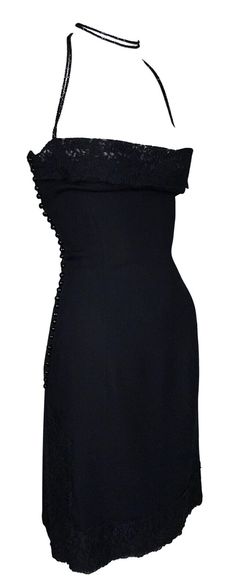 F/W 1997 Christian Dior by John Galliano Black Lace Choker Necklace Mini Dress | eBay 50s Dior Dress, Dior Long Dress, Dior Slip Dress, Dior Black Dress, John Galliano Dress, Vintage Dior Dress, Galliano Dress, Dior 90s, Dior Ready To Wear