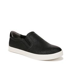 Dr. Scholl's-Madison Slip-On Sneaker Slip on the sporty Madison sneaker and add street style to your casual attire. These Dr. Scholl's flats feature a memory foam insole to keep your feet feeling great with your on-the-go athleisure lifestyle. Athleisure Lifestyle, Women Slip On Sneakers, Faux Leather Fabric, Casual Attire, Recycle Plastic Bottles, Leather Fabric, Black Charcoal, Slip On Sneakers, Slip Ons