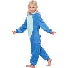 High quality, Polar fleece materials keep you warm and soft to touch, cute and comfortable. | The Holiday Aisle® Animal Onesie Cosplay Costume Halloween Pajamas in Blue | 0.35" H X 3.95" W X 4.8" D | Wayfair Blue Hooded Sleepwear For Pajama Party, Playful Hooded Onesie For Sleepovers, Blue Hooded Sleepwear For Sleepover, Blue Kawaii Sleepwear For Bedtime, Blue Kawaii Style Sleepwear For Bedtime, Kawaii Blue Sleepwear For Bedtime, Blue Hooded Onesie For Winter, Blue Hooded Winter Onesie, Blue Winter Onesie For Sleep