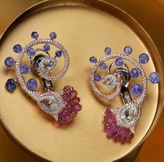 Khanna Jewellers, Jewel Drawing, Product Styling, Handcrafted Earrings, Ear Jewelry, Pink Sapphire, Designer Earrings