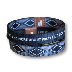 This comfy elastic bracelet is our standard adult women's size and features a modern black and white design that can also be flipped to reveal a special declaration hidden on the inside: Life is less about what I do and more about what I let God do in and through me. Actually diameter is 7 inches, so this bracelet may also work for children or men with wrists of that size. Also available in a men's size in our shop if you want to match! Black Inspirational Friendship Bracelets, Black Casual Wristband For Friendship, Inspirational Black Friendship Bracelets, Inspirational Black Jewelry For Everyday Wear, Casual Black Friendship Wristband, Casual Black Band Wristband, Casual Black Band Bracelet, Casual Black Stretch Bracelet For Everyday, Inspirational Black Bracelets For Everyday