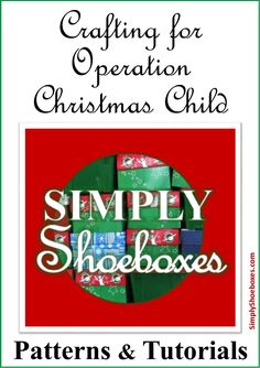 a christmas card with the words simply shoeboxes and an image of presents on it