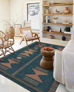 a living room filled with furniture and decor