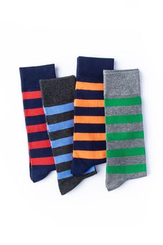 Look and feel sporty with any of the choices from our Rugby Stripe sock pack. Even if you don't actually play Rugby, it's the thought (and wear) that counts. Whether you're representing your favorite team's colors or just going for a bolder look, the Rugby Stripe pack is one that can't be beat. Multicolor Breathable Sporty Socks, Casual Blue Socks For Sports Events, Sporty Multicolor Socks For Winter, Sporty Multicolor Winter Socks, Sporty Multicolor Cotton Socks, Women Socks Fashion, Rugby Stripe, Sock Packs, Knitted Slippers