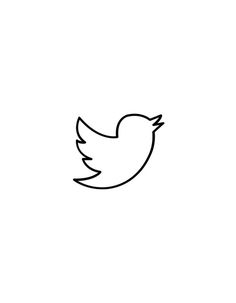 a black and white drawing of a bird on a white background with the word twitter below it