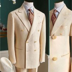 ad eBay - Find many great new & used options and get the best deals for Casual 2 Pieces Men's Suits Cream Double Breasted Business Wedding Party Blazer at the best online prices at eBay! Free shipping for many products! Classic Beige Sets For Groom, Classic Beige Formal Set, Elegant Double Breasted Suit For Spring Wedding, Elegant Double Breasted Wedding Suit For Spring, Classic Summer Sets For Groom, Elegant Spring Wedding Double Breasted Suit, Beige Summer Formal Suit, Summer Beige Formal Suit, Classic Summer Wedding Blazer